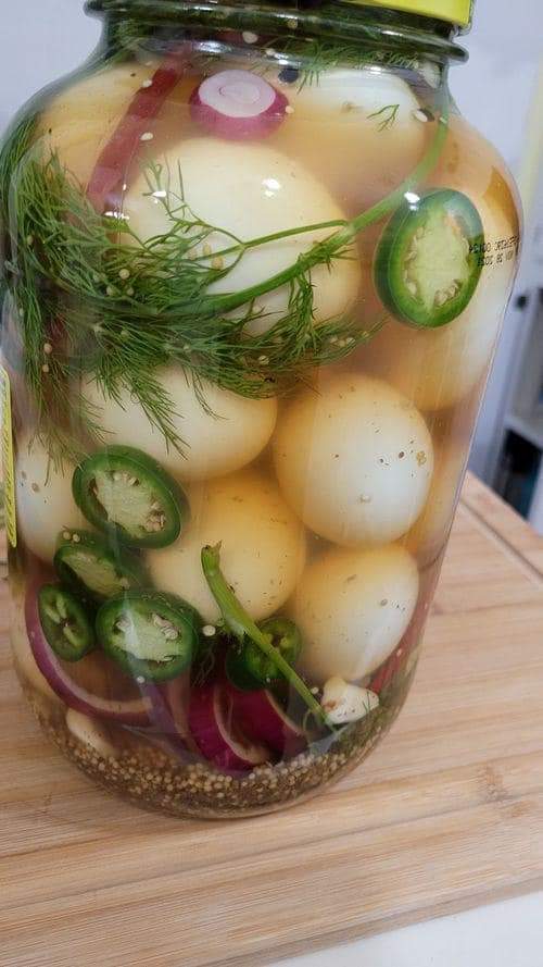 Old fashioned picked eggs
